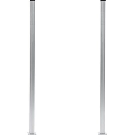 Poteaux de clôture 2 pcs Aluminium 185 cm