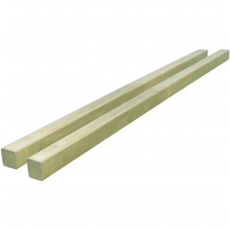 Poteaux de clôture 2 pcs Bois de pin imprégné 7x7x200 cm