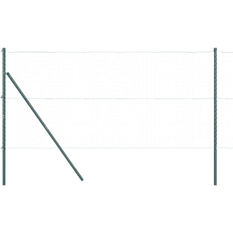 Poteaux de clôture 52 pcs Vert Ø32 mm 150 cm Acier galvanisé CFW5922304
