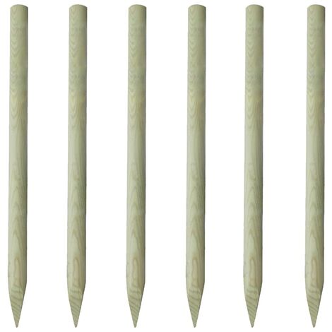 Poteaux de clôture 6 pcs Bois 150 cm