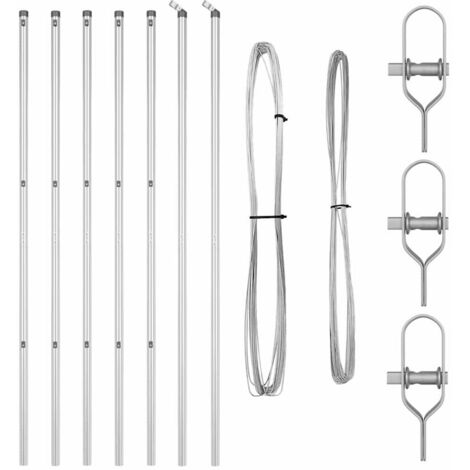 Poteaux de clôture 7 pcs Ø32 mm 150 cm Acier galvanisé CFW1757207