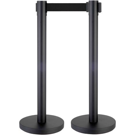 Poteaux de guidage à sangle rétractable - Noir