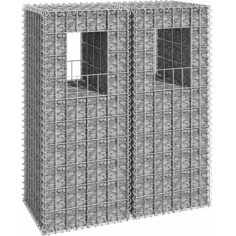 Poteaux à panier de gabion 2 pcs 40x40x100 cm Fer