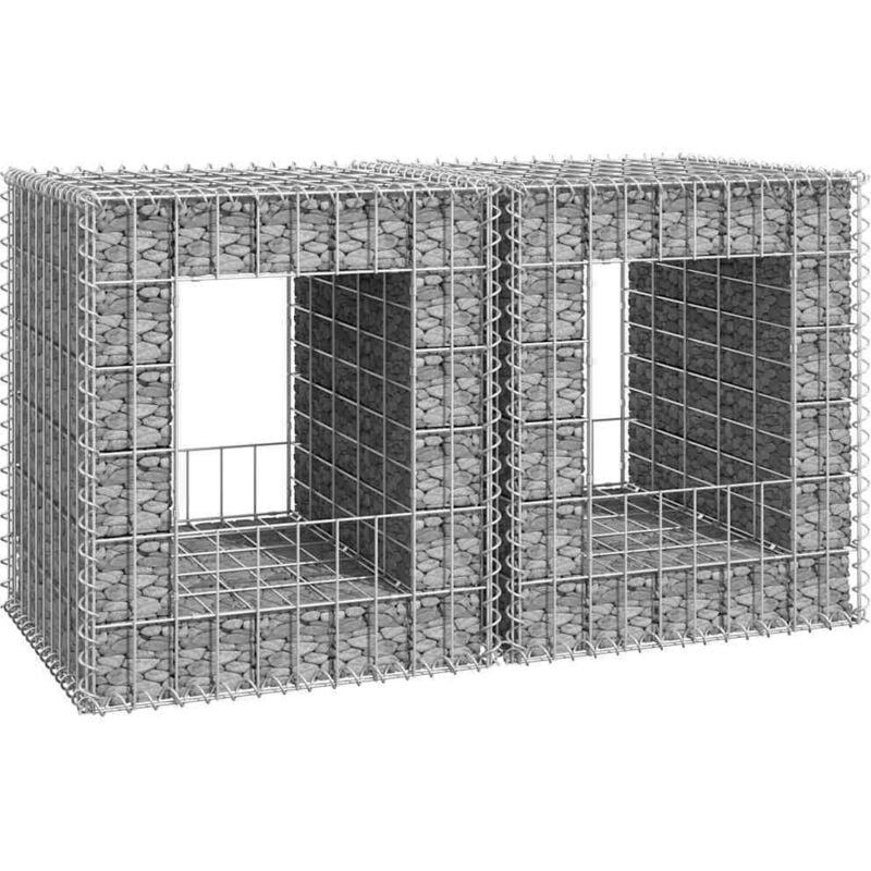 Poteaux à panier de gabion 2 pcs 50x50x60 cm Fer vidaXL