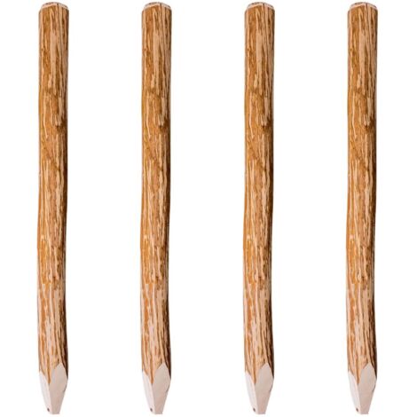 Poteaux pointus de clôture 4 pcs Bois de noisetier 120 cm