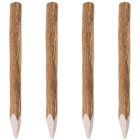 Poteaux pointus de clôture 4 pcs Bois de noisetier 90 cm vidaXL