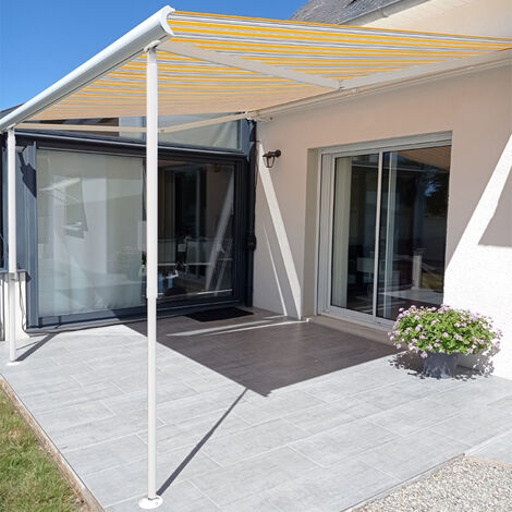 Poteaux télescopiques pour store banne – Aluminium amovible – Hauteur ajustable 1,70 m à 2,60 m – Vendu par paire – Blanc laqué – Sunny Inch