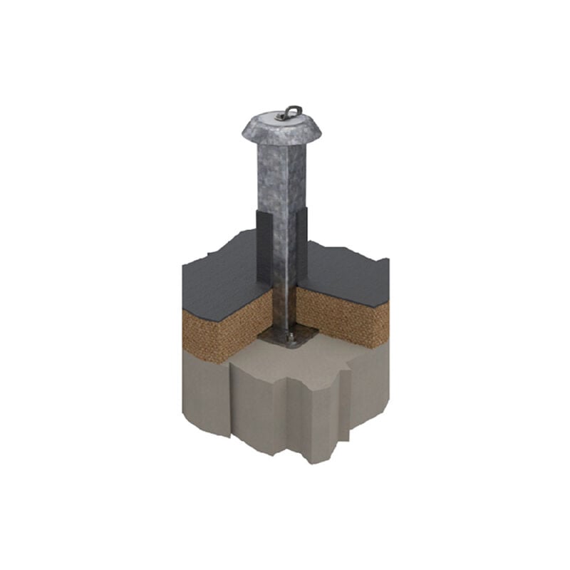 Potelet d'ancrage carré - Acier inoxydable - PPAIC