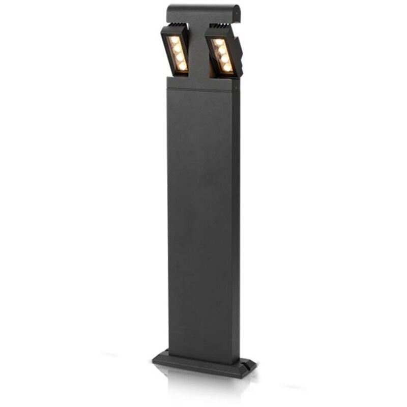 Borne lumineuse led wally - 8W Orientable Miidex Lighting® blanc-chaud-3000k - anthracite