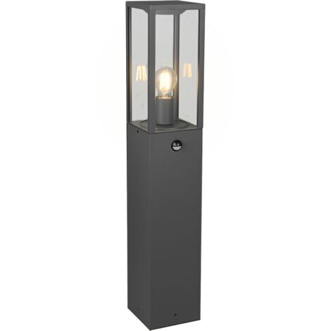 Potelet exterieur detecteur e27 60w anthracite verre clair - trio - garonne 82518163 82518163 82518163