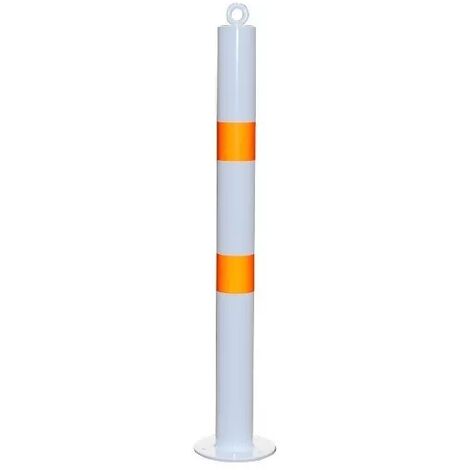 Potelet fixe à boulonner 900F-76-WO BLANC/ORANGE avec oeillet