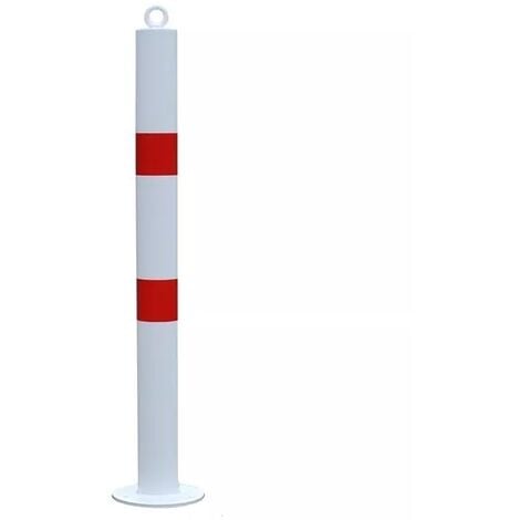 Potelet fixe à boulonner 900F-76-WR BLANC/ROUGE avec oeillet