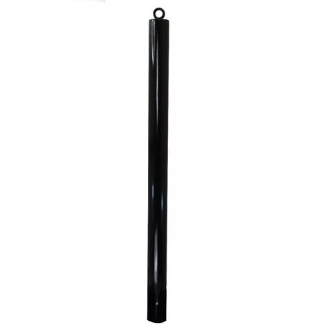 Potelet fixe à sceller 900SP-76-B NOIR avec barre d'ancrage et oeillet