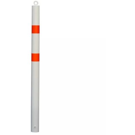 Potelet fixe à sceller 900SP-76-WO BLANC/ORANGE avec barre d'ancrage et oeillet