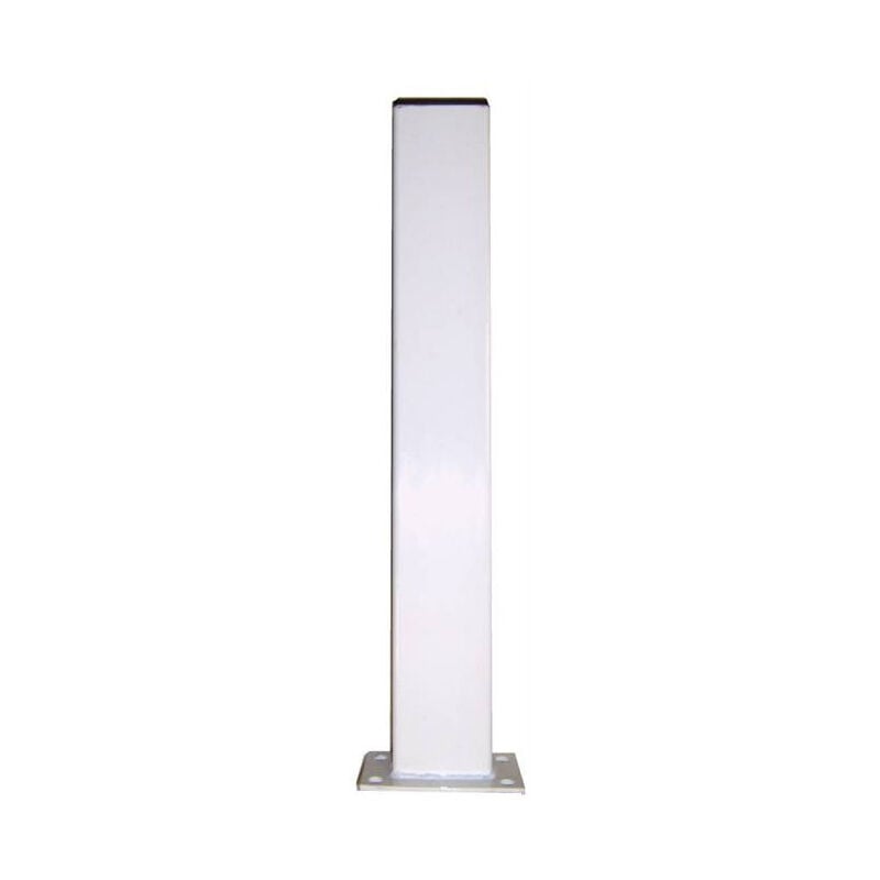 Potelet Hauteur 1900mm Section 150X50 Avec Platine Couleur Blanc 9010