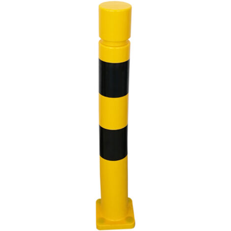Potelet industriel flexible à tête cylindrique VISO - jaune et noir - polyuréthane - Ø100 x 800 mm - TPX810CNJ