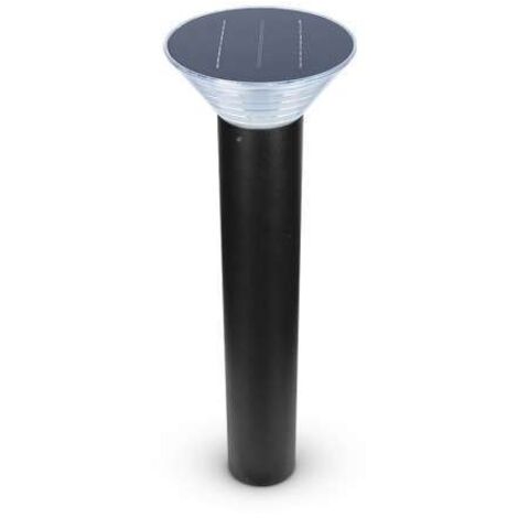 Potelet LED Solaire 4 W Noir 80cm IP65 - Blanc Chaud 3000K