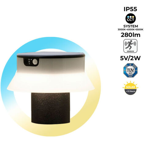 Potelet LED solaire "FELICE 200" 18cm avec capteur PIR - 3 modes