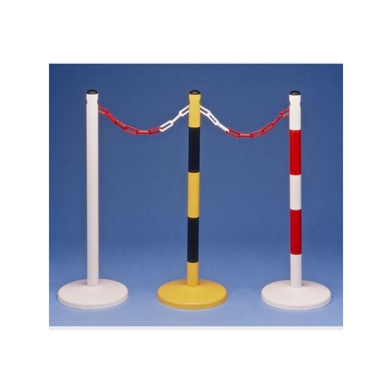 Potelet métal blanc sur coupelle ht 90 cm