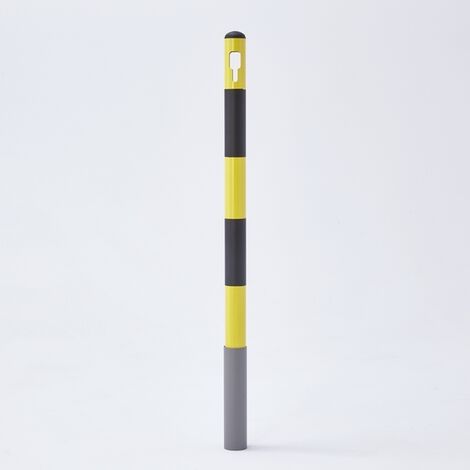Potelet métal jaune et noir à sceller HT 100 cm