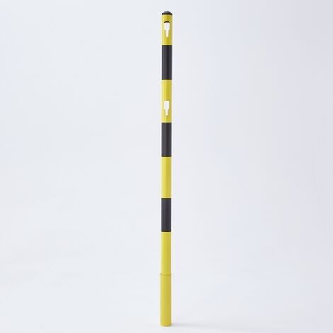 Potelet métal jaune et noir à sceller HT 150 cm