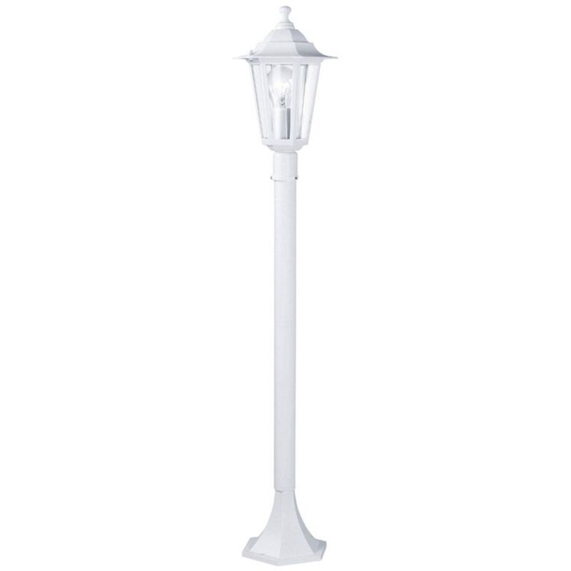 LATERNA-Borne d'ext&eacute;rieur M&eacute;tal & Verre H100cm Blanc Eglo