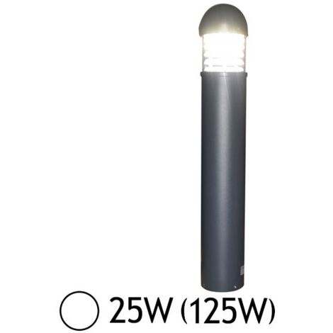 Potelet paralume rond LED 25W (125W) IP65 Blanc jour 6000°K Alu anthracite