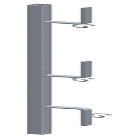 Potelet porte filet 1m et lisses carré 30mm x 30mm x 1,20m - DIMOS - 020139