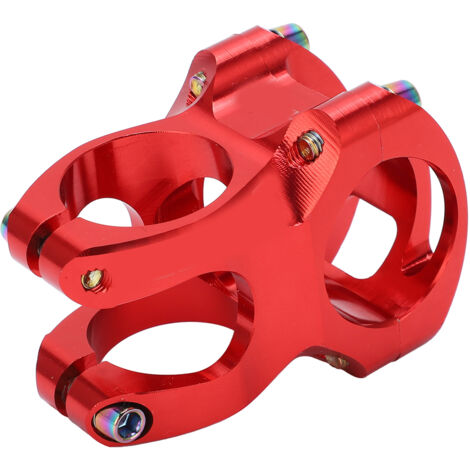 Potence de Vélo VTT 31.8mm Courte, Légère en Alliage d'Aluminium CNC Rouge - Compatible Tige de Direction Creuse