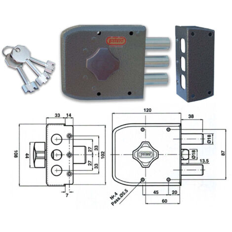 Potent 300/S Serratura Pompa Laterale Sx - Acciaio Resistente - Alta Sicurezza