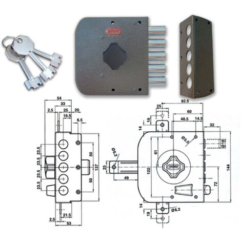 Potent 415/D Serratura Pompa Laterale Dx - Acciaio Resistente - Sicurezza Certificata