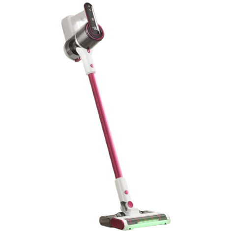 Potente aspiradora de escoba inalámbrica 2 en 1 con cepillo antienredos y pantalla LED - Aspiradora inalámbrica recargable de 22,2 V con tubo plegable - Roja
