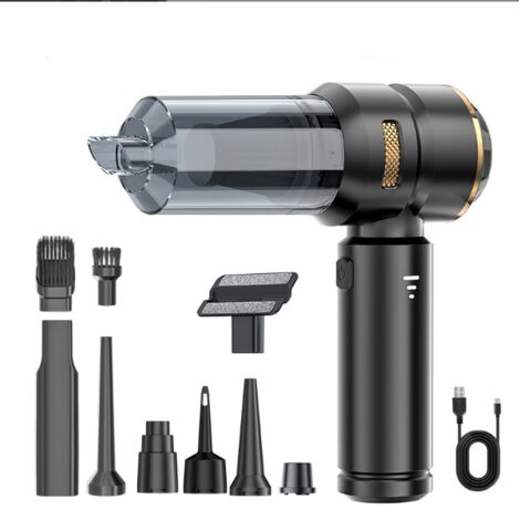 Potente aspiradora inalámbrica para coche: aspiradora de mano de 20 000 PA, miniaspiradora de mesa, sopladora de 3 velocidades, inflador eléctrico, 6000 mAh.