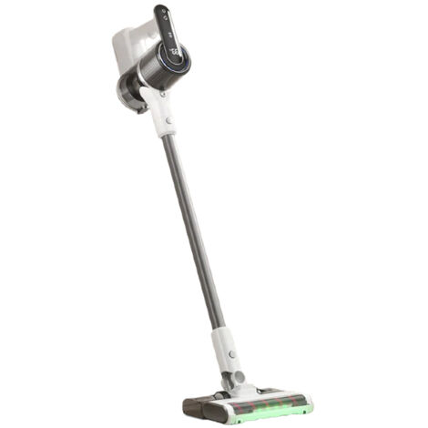 Potente aspiradora vertical inalámbrica de 22,2 V, con cepillo antienredos, pantalla LED y tubo plegable, para pelos de mascotas (gris)