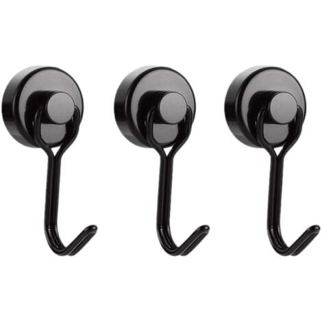 Potente gancio magnetico, magnete per frigorifero nero al neodimio, gancio magnetico girevole, ganci magnetici per cucina, strofinacci, lavagne, 6 pezzi