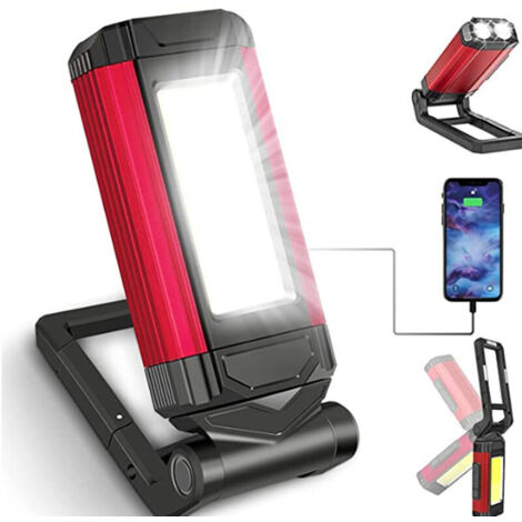 AuRiver Lampada Da Lavoro A LED 2000 Lumen – Ricaricabile USB-C Con Power Bank, Base Magnetica E 6 Modalità, Impermeabile IPX4, Per Garage E Campeggio (2 Pezzi)