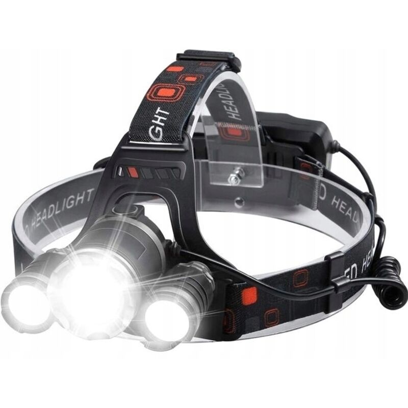 Potente linterna frontal ajustable con 3 LED