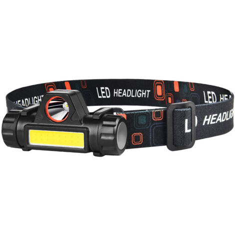 Potente linterna frontal recargable, luz de trabajo para casco, camping, pesca