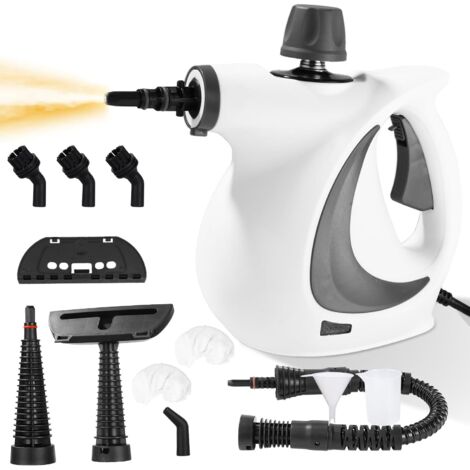 Pulitore A Vapore Portatile 1000W Con 10 Accessori: Vapore A 105°C Per Pulire Tappeti, Divani, Cucina E Bagno!