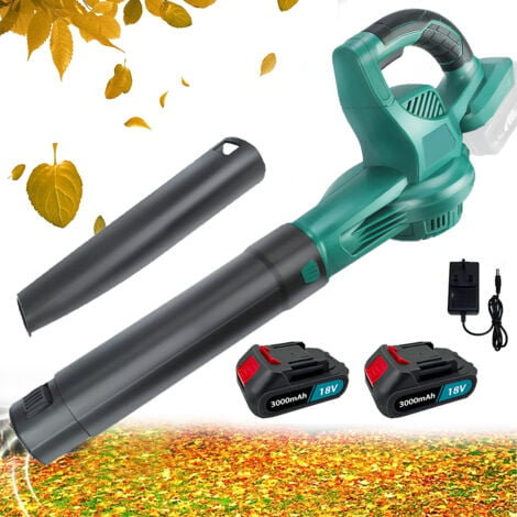 TEETOK Potente soffiatore cordless, soffiatore CORDLESS 18V (caricabatterie 2x3,0ah) - soffiatore da giardino leggero e potente, compatibile con batterie Makita