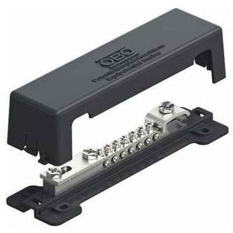 Potentialausgleichsschiene schwarz UV-beständig - 7 x bis 25 mm²