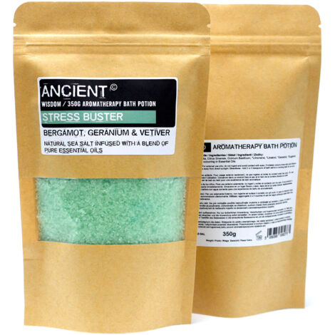 Potion de bain d'aromathérapie en sachet kraft 350g - Stress Buster- Vendu par 1