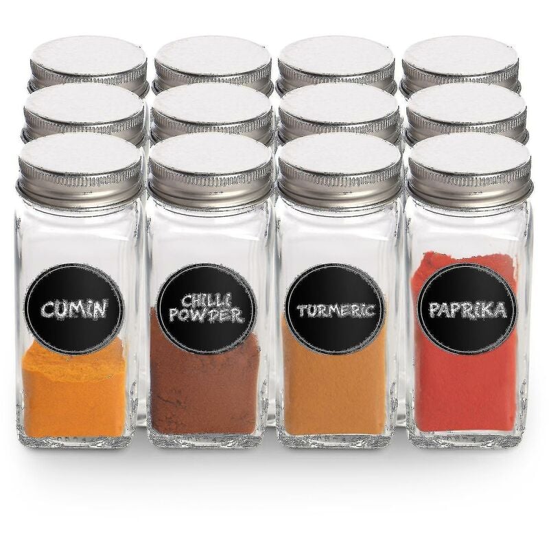 Crea - Pots à épices Aleko avec couvercles shaker - Ensemble de 12