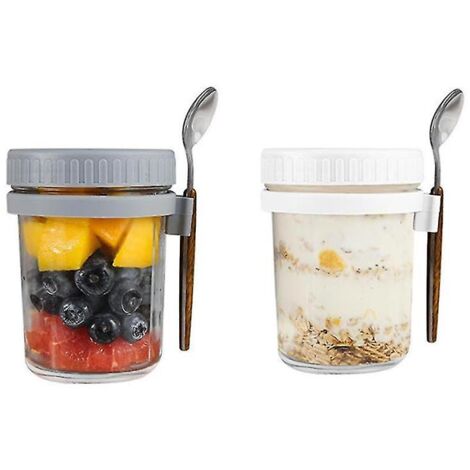 Pots En Verre Hermétiques Pour Overnight Oats - Lot De 6 (3x300ml + 3x480ml) | Idéal Meal Prep, Yaourt, Salades, Confitures