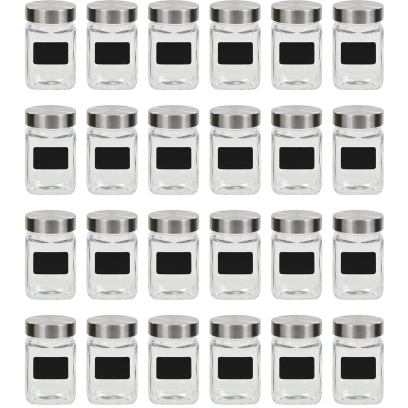 Vidaxl - Pots de conservation avec autocollant 24 pcs 300 ml