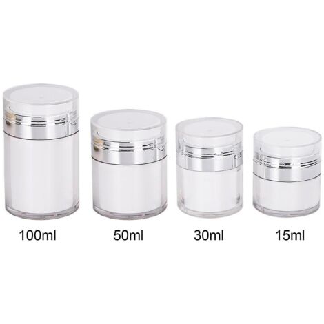 pots de crème sous vide, format voyage, en plastique, pour fond de teint, format portable - 100 ml