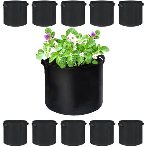 Pots de Culture en Toile Respirante 5 Gallons (10-Pack) - Sacs de Plantation pour Jardin Potager Mushroom