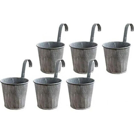 Pots de Fleur Suspendre en métal Pot de Fleur en Métal Suspendu, Balcon Jardin Home Decor Pot de Fleurs Suspendu (6pcs)
