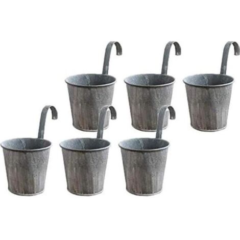 Pots de Fleur Suspendre en métal Pot de Fleur en Métal Suspendu, Balcon Jardin Home Decor Pot de Fleurs Suspendu (6pcs)
