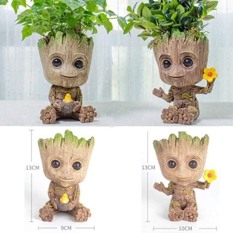 Pots de fleurs brésiliens en 2 pièces avec trous de drainage, peuvent être utilisés pour les plantes, les stylos, les décorations de bureau, les décorations intérieures et extérieures